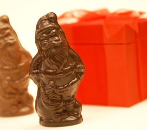 small belgian chocolate santas